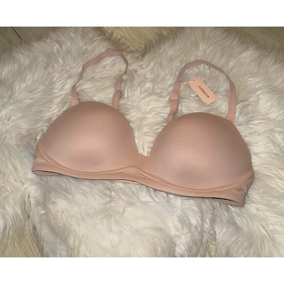 Dobreva Everyday Push Up Wireless Bra Padded Womens 34C Rose Beige F020B New Nwt - Picture 1 of 7